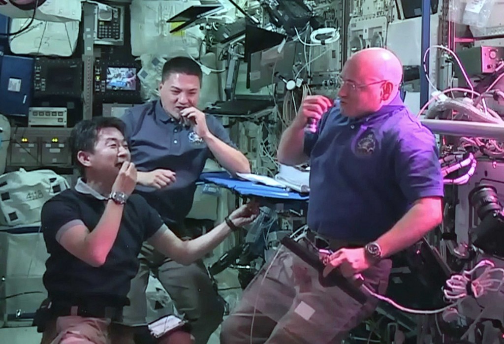 Astronauts eat space lettuce