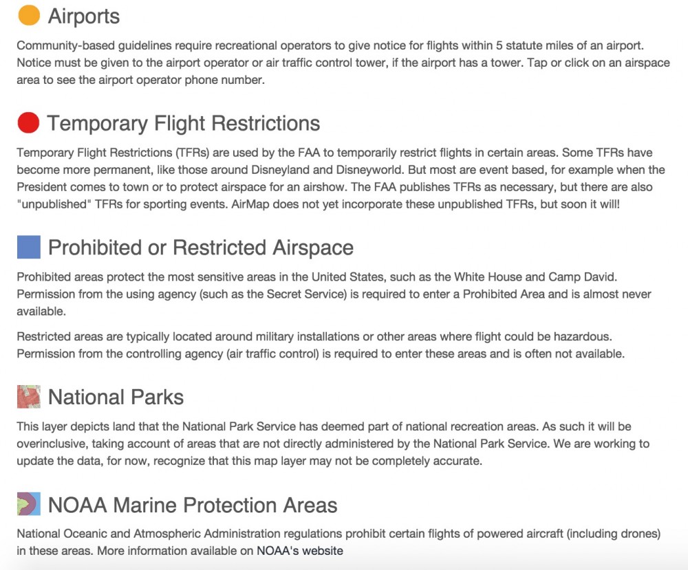 Airmap Drone Flight Restrictions