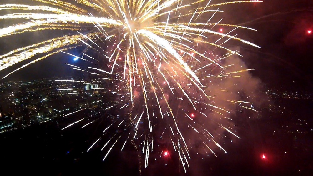 New Spectacle: Quadcopter (UAV) Video Footage Inside Exploding Fireworks