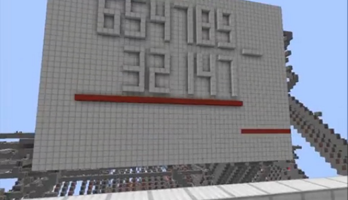 Minecraft Player Creates In-Game Calculator