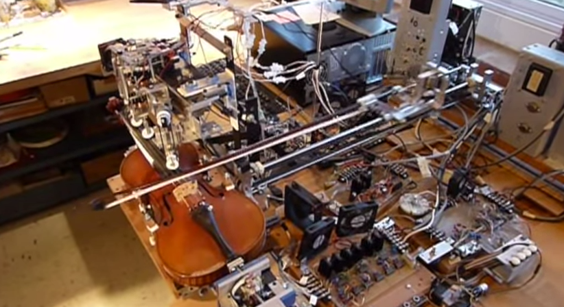 Mechanical Engineer Builds Ro-Bow: A Kinetic Sculpture That Plays Violin!