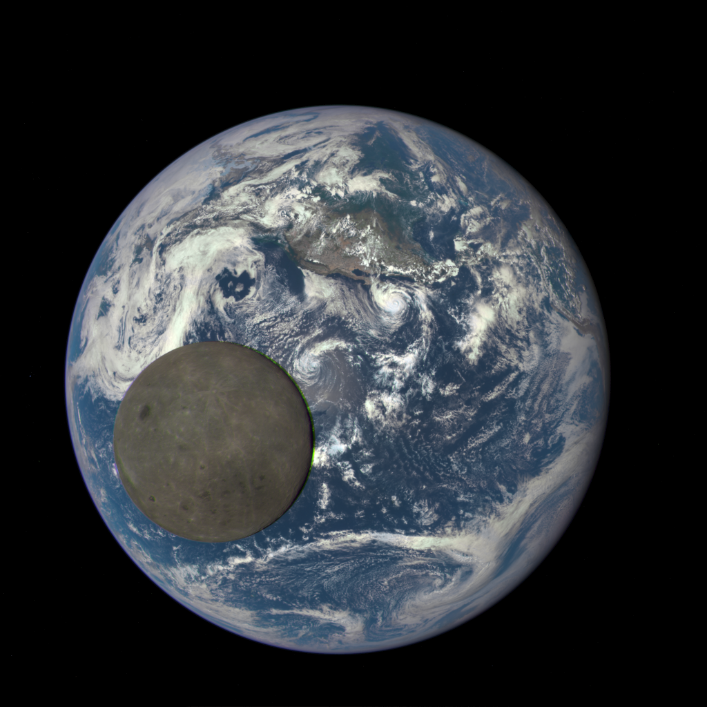 EPIC: NASA’s Deep Space Climate Observatory Snaps Moon Transiting the Earth