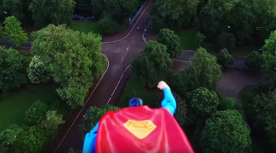 Duct Taping a Superman Figure to a Phantom 3 Drone Results in Cool Video