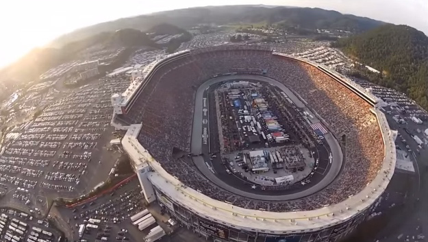 Watch Exuberant POV Skydive Into Packed NASCAR Racetrack