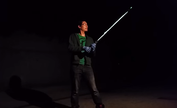 This Real Life Lightsaber Uses a Thin Burning Flame as Its Blade
