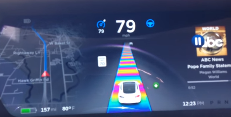Unlock Mario Kart’s Rainbow Road Within Tesla’s Autopilot Mode