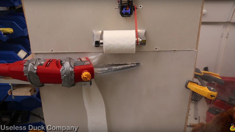 The Useless Duck Company’s Toilet Paper Machine Looks Awfully Dangerous