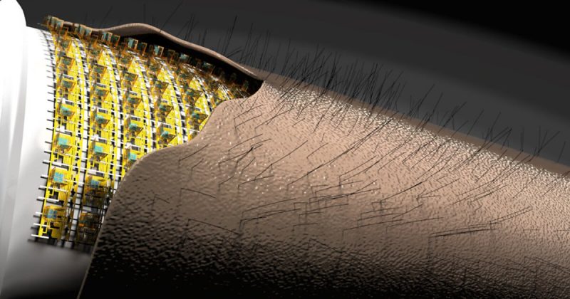 Researchers Develop Super Sensitive E-Skin That Uses Tiny Magnetic Hairs to Sense Touch