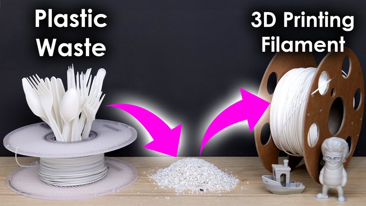 Turning Trash to Treasure: Recycled Plastic Utensils Make Surprisingly Good 3D Printer Filament