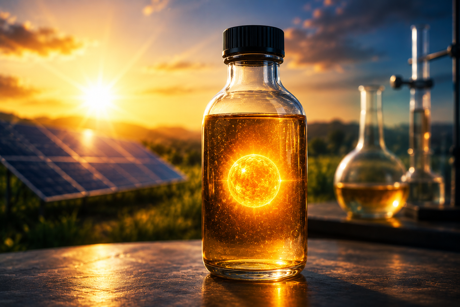 New Liquid Battery Stores Sunlight for Years and Releases It on Demand